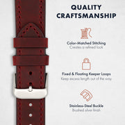 Crazy Horse Leather Quick Release | Oxblood