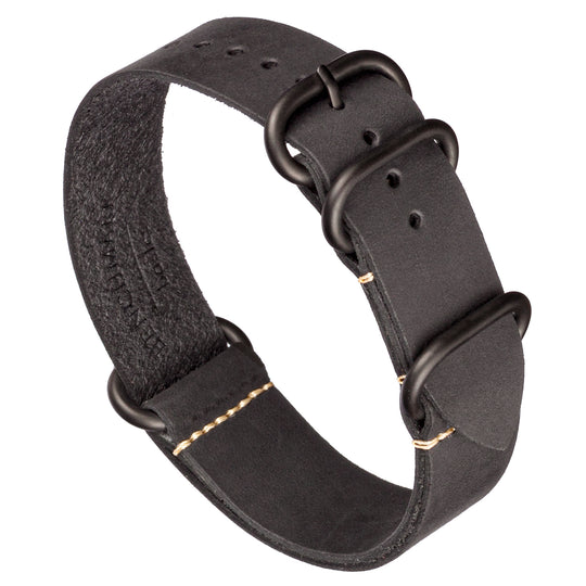 Grey watch strap with gold stitching on a white background #color_grey-pvd