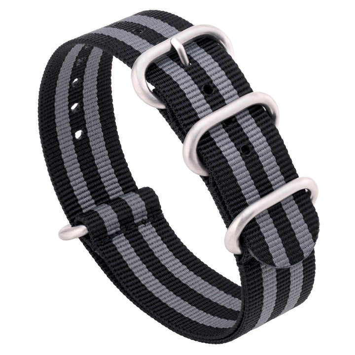Ballistic Nylon Zulu | Black & Grey Striped