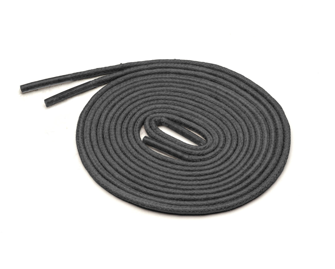 Extra Thin Waxed Cotton Laces (2 Pairs) | Charcoal Grey