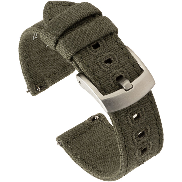 Army Green Canvas Quick Release Watch Band