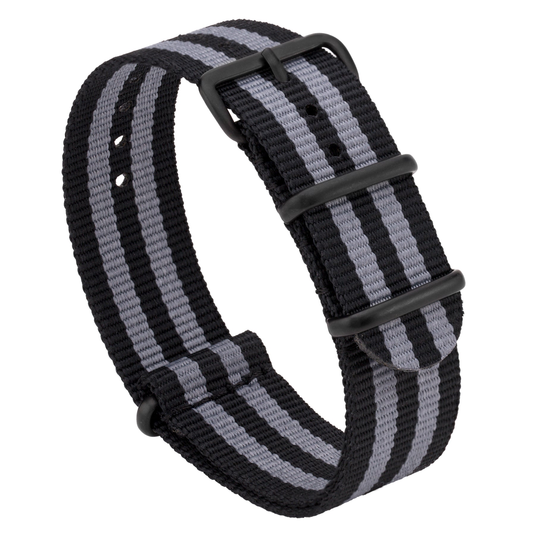 One-Piece Black Nylon Strap & Black PVD Buckle