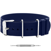 Silicone Single Pass Watch Band | Navy