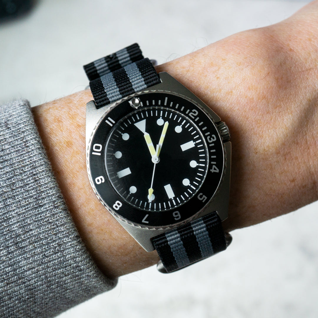 Ballistic Nylon Zulu | Black & Grey Striped