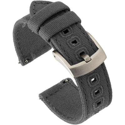 Grey Canvas Quick Release Watch Band