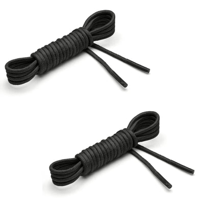 Extra Thin Waxed Cotton Laces (2 Pairs) | Black