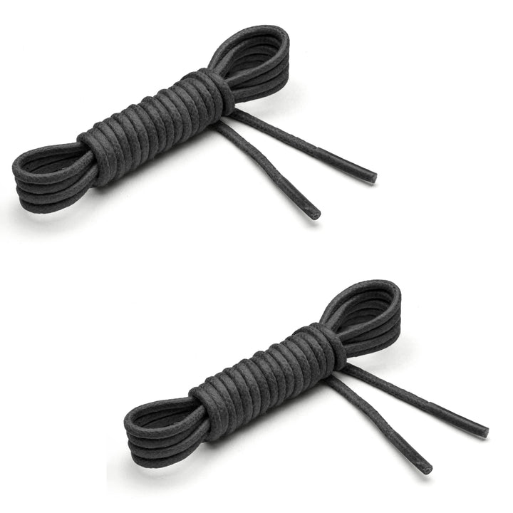 Extra Thin Waxed Cotton Laces (2 Pairs) | Charcoal Grey