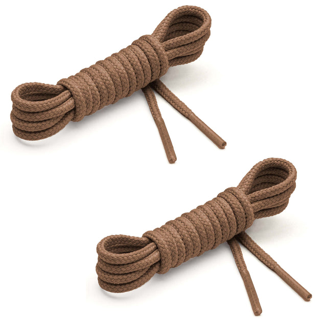 Walnut Round Waxed Synthetic Shoelaces - Made in USA – Benchmark Basics