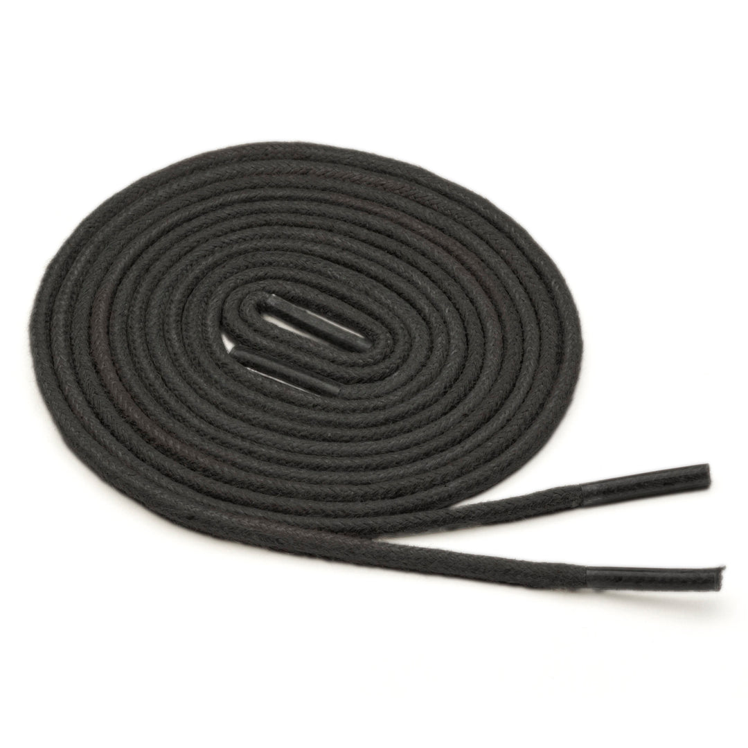 Thin Waxed Cotton Laces (2 Pairs) | Black