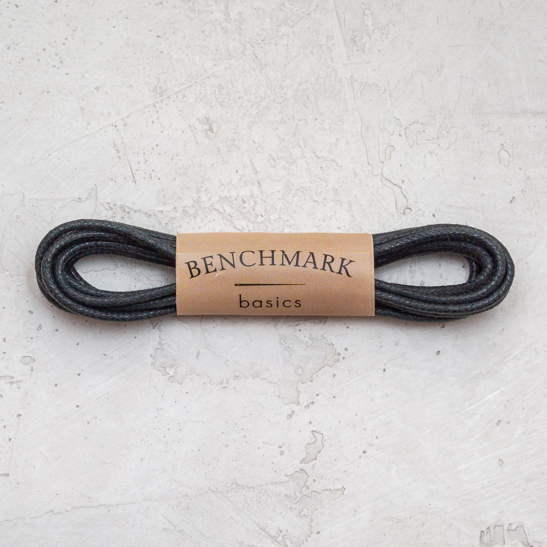 Thin Waxed Cotton Laces (2 Pairs) | Charcoal Grey