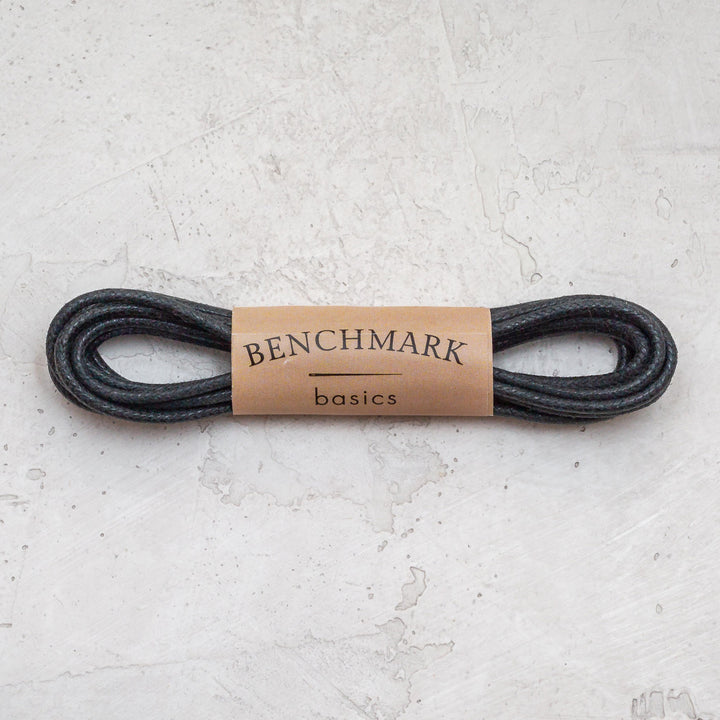 Thin Waxed Cotton Laces (2 Pairs) | Charcoal Grey