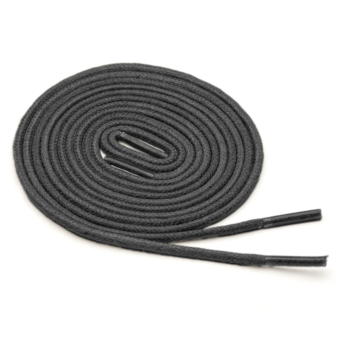 Thin Waxed Cotton Laces (2 Pairs) | Charcoal Grey