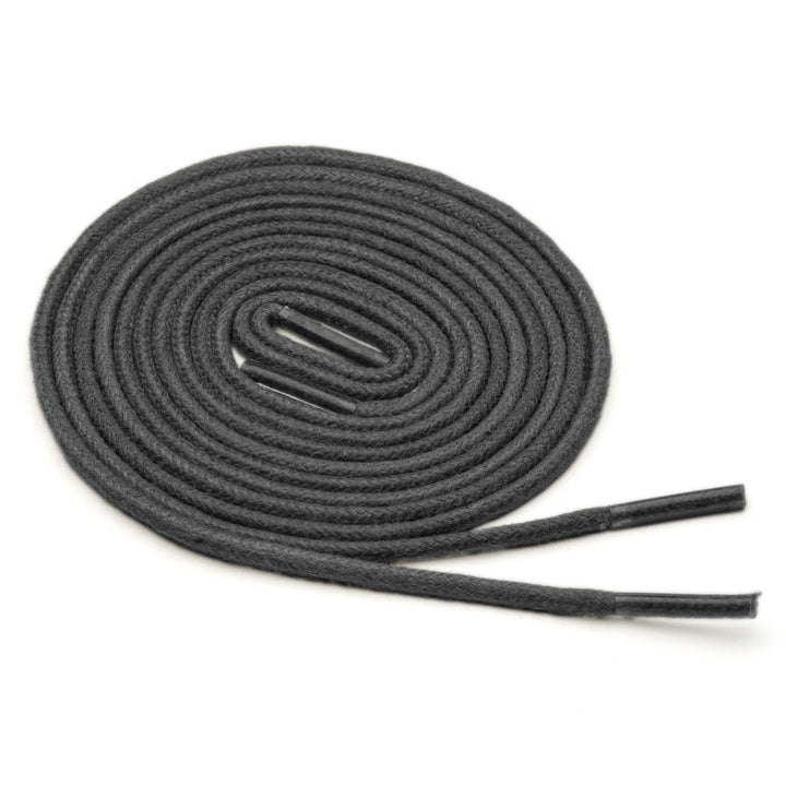Thin Waxed Cotton Laces (2 Pairs) | Charcoal Grey