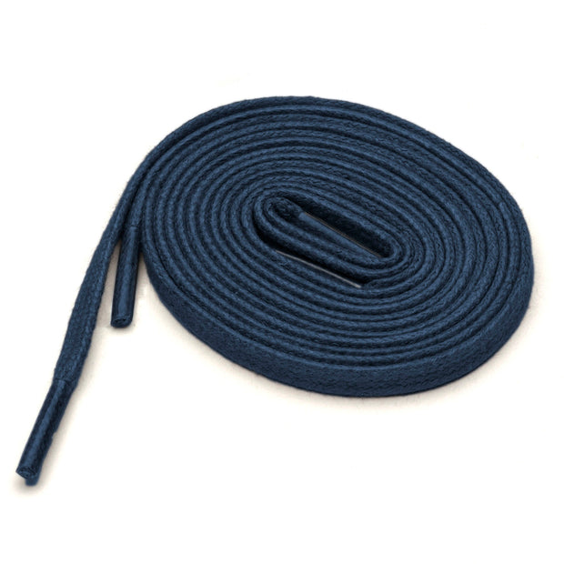Flat Waxed Cotton Laces (2 Pairs) | Navy