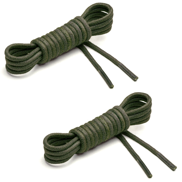 Thin Waxed Cotton Laces (2 Pairs) | Army Green