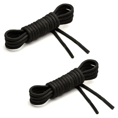 Thin Waxed Cotton Laces (2 Pairs) | Black