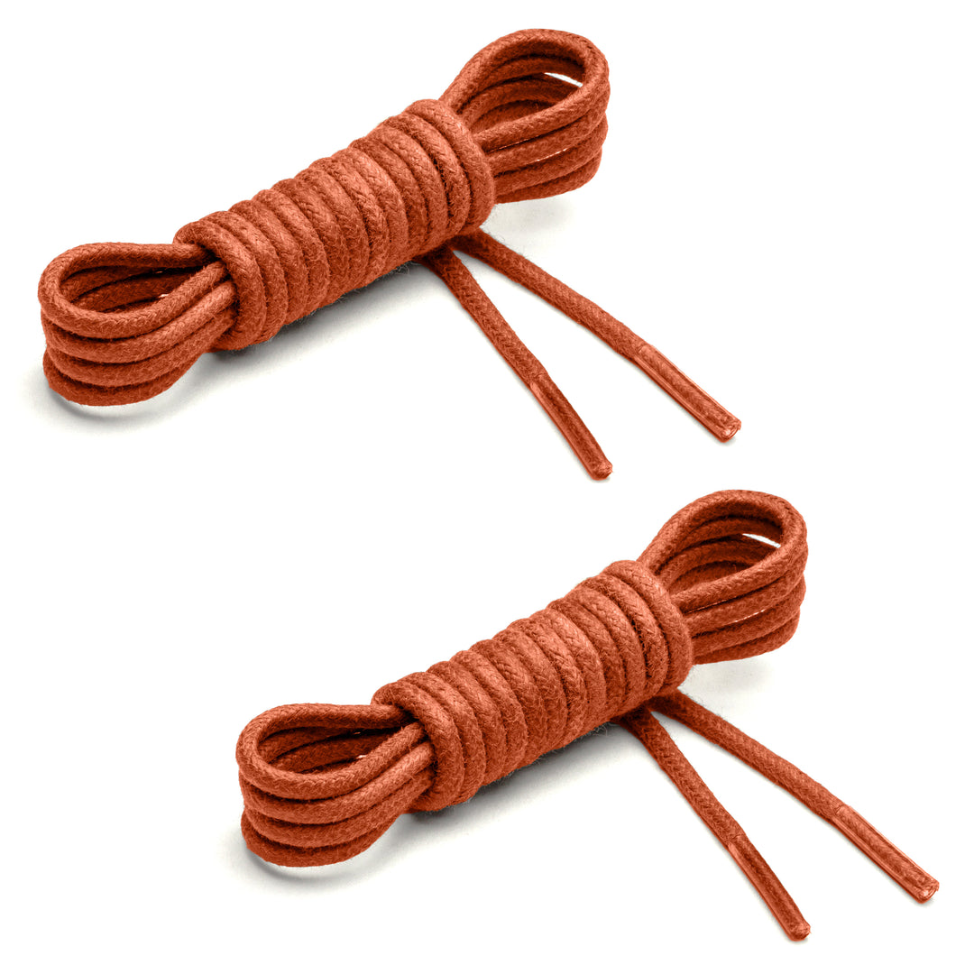 Thin Waxed Cotton Laces (2 Pairs) | Burnt Orange