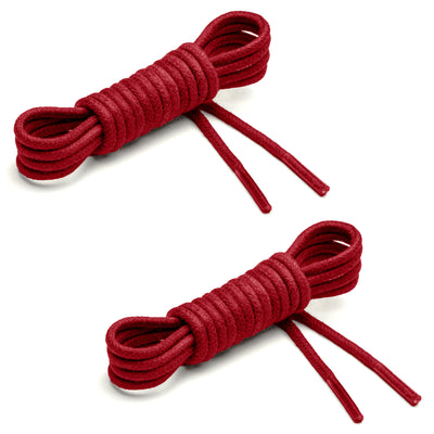 Thin Waxed Cotton Laces (2 Pairs) | Cherry Red