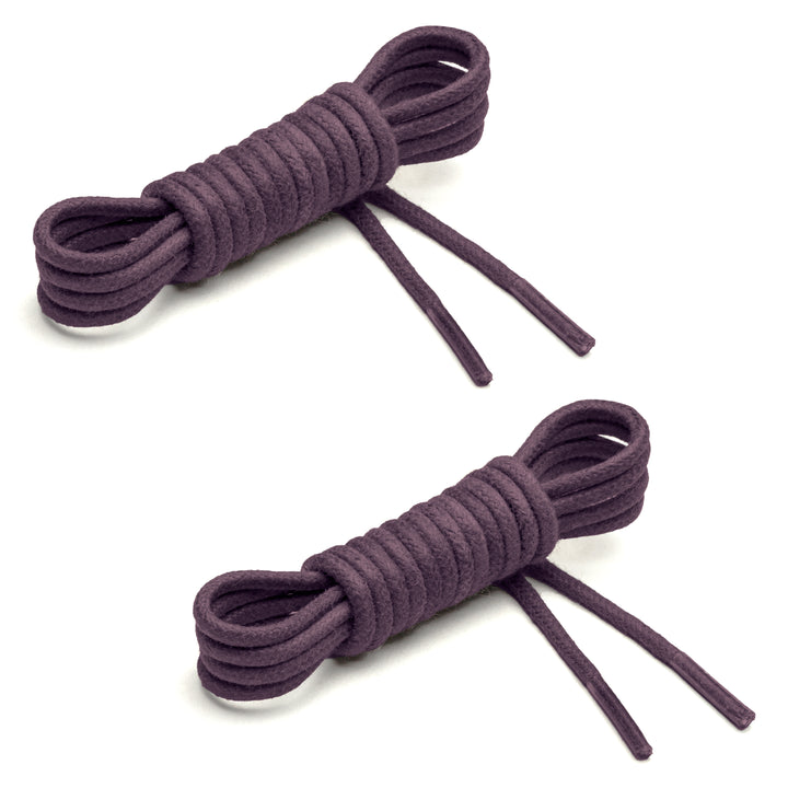Thin Waxed Cotton Laces (2 Pairs) | Eggplant