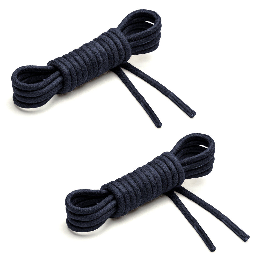 Navy Blue Thin Waxed Cotton Shoe Laces – Benchmark Basics