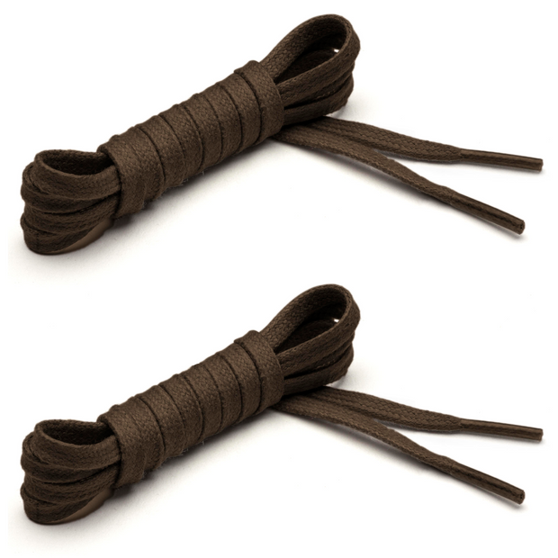 Flat Waxed Cotton Laces (2 Pairs) | Dark Brown