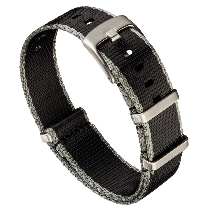 Seat Belt Nylon Slip-Through | Black & Grey Edge