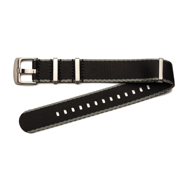 Seat Belt Nylon Slip-Through | Black & Grey Edge