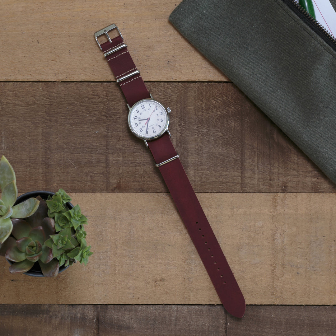 Oxblood leather watch strap online