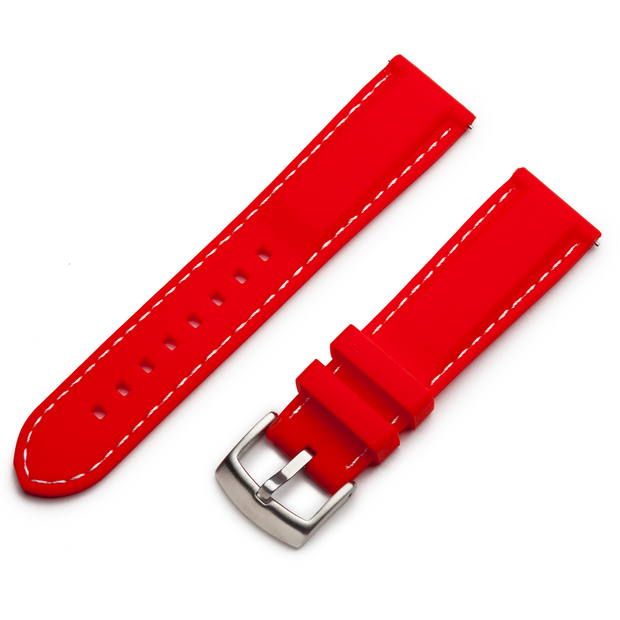 Classic Silicone Quick Release | Red / White Stitching