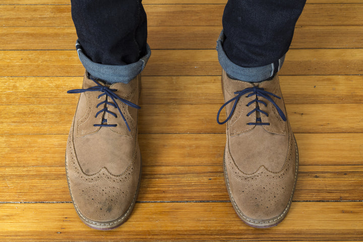 Thin Waxed Cotton Laces (2 Pairs) | Navy Blue