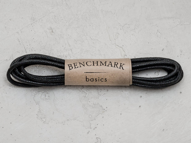 Extra Thin Waxed Cotton Laces (2 Pairs) | Black