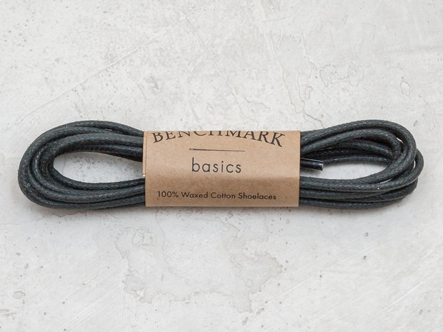 Extra Thin Waxed Cotton Laces (2 Pairs) | Charcoal Grey