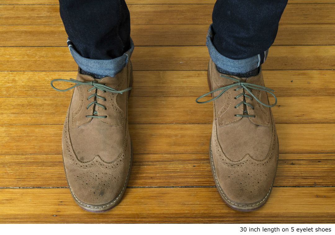 Thin Waxed Cotton Laces (2 Pairs) | Army Green