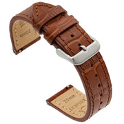 Alligator Print Leather Quick Release | Light Brown