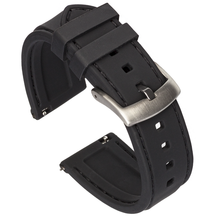 Classic Silicone Quick Release | Black / Black Stitching