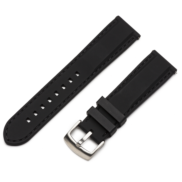 Classic Silicone Quick Release | Black / Black Stitching