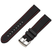 Classic Silicone Quick Release | Black / Red Stitching