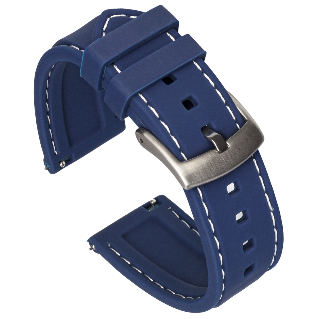 Classic Silicone Quick Release | Navy / White Stitching