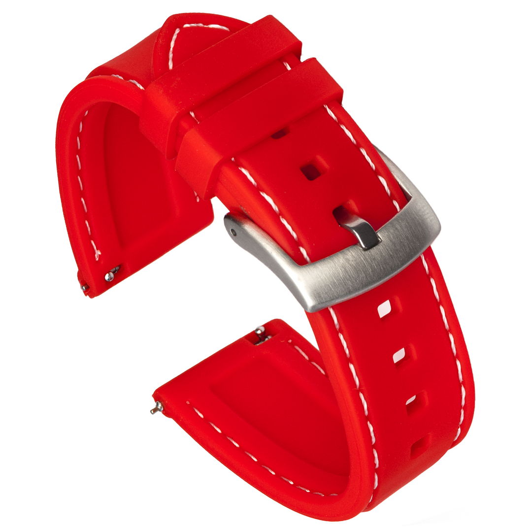Classic Silicone Quick Release | Red / White Stitching