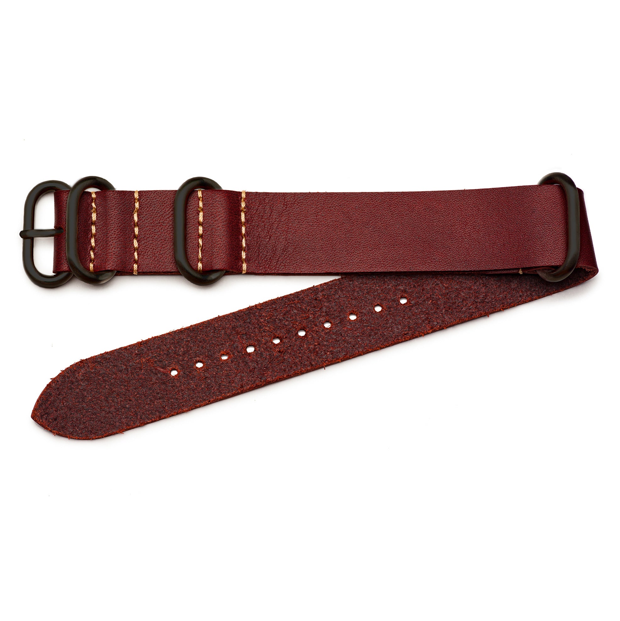Crazy Horse Oiled Leather Zulu Slip-Through Watch Band – Benchmark